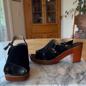 Latigo Black and Tan Platform Heels